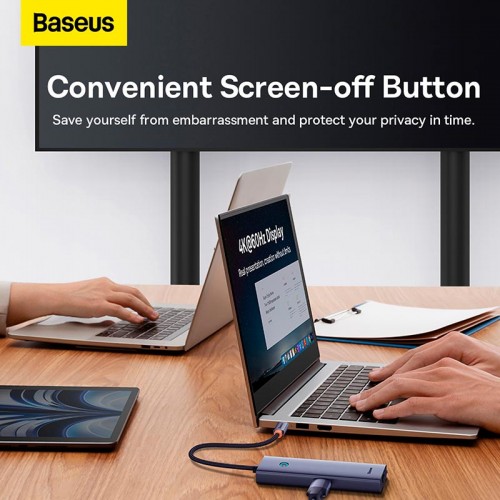 HUB адаптер Baseus UltraJoy Series 5-Port HUB Docking Station |Type-C to HDMI4K@30Hz*1+USB 3.0*4| grey