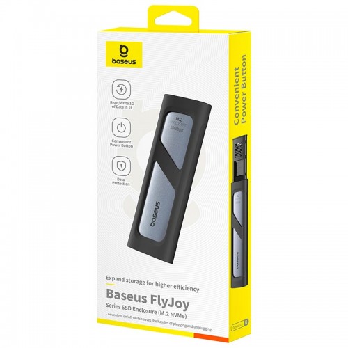 Кишеня Baseus FlyJoy Series SSD Enclosure (M. 2 NVMe) |8TB Max| grey