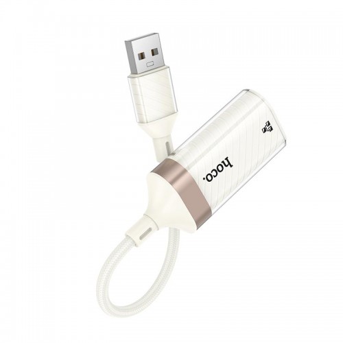 Переходник HOCO Crystal USB ethernet adapter UA41 |0.145m, 100Mbps| white-gold