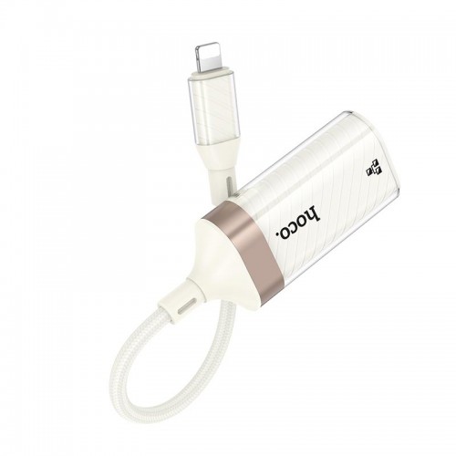Переходник HOCO Crystal Lightning ethernet adapter UA41A |0.145m, 100Mbps| white-gold
