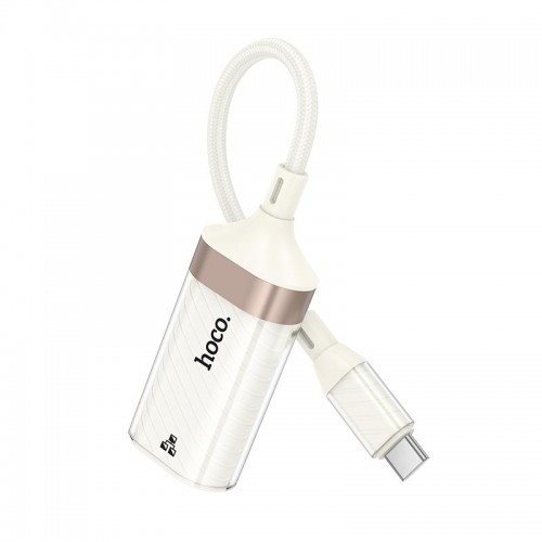 Переходник HOCO Crystal Type-C ethernet adapter UA41B |0.145m, 100Mbps| white-gold