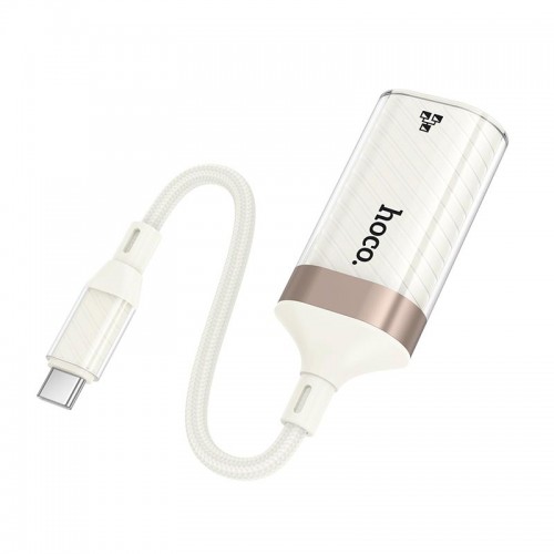 Переходник HOCO Crystal Type-C ethernet adapter UA41B |0.145m, 100Mbps| white-gold