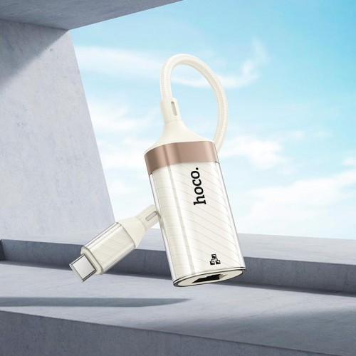 Переходник HOCO Crystal Type-C ethernet adapter UA41B |0.145m, 100Mbps| white-gold