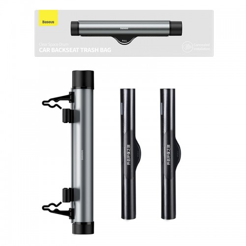 Кріплення для сміттєвих пакетів в авто BASEUS Clean Garbage Bag for Back Seat of Cars |2 rolls trash bag/40pcs| (CRLJD-C01) black
