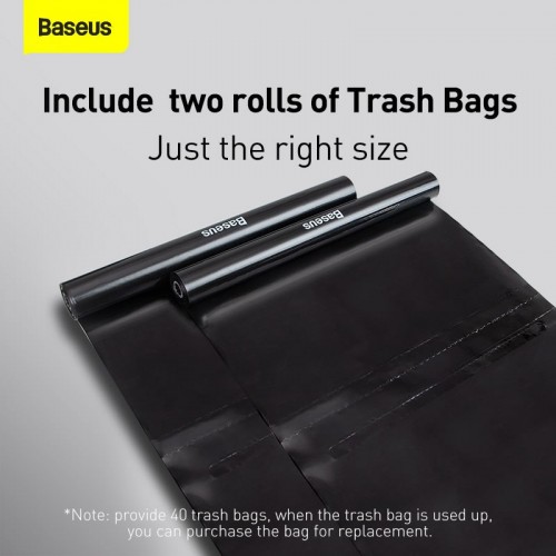 Кріплення для сміттєвих пакетів в авто BASEUS Clean Garbage Bag for Back Seat of Cars |2 rolls trash bag/40pcs| (CRLJD-C01) black