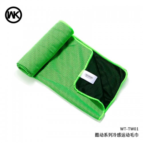 Рушник для спортзалу бамбукове WK Sport towel WT-TW01 |90x30cm, Cooling Effect| green