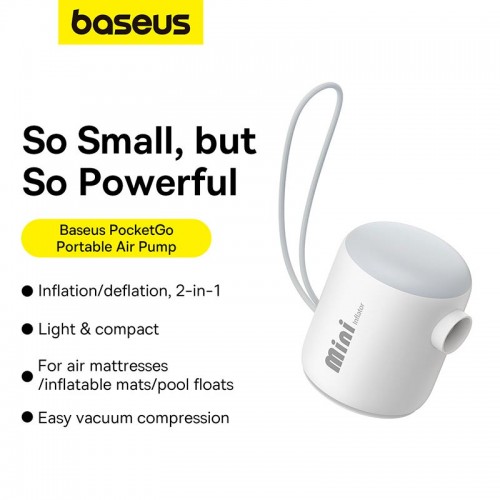 Насос Baseus Pocketgo Portable Air Pump Stellar (C11157700221-00) white