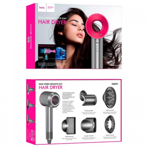 Фен HOCO Wave high-speed negative ion hair care hair dryer DAR31 rose-red