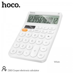 Калькулятор HOCO Cooper electronic calculator DI83 |12 digits, battery+solar power| white