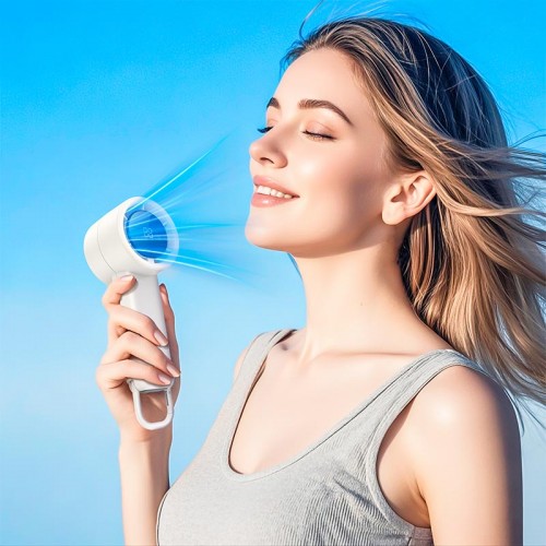 Вентилятор HOCO Fashion high-speed handheld fan HX63 |100 Speed, LED, 6h| white