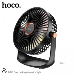 Вентилятор HOCO Cool desktop fan with light DF12 |5 speed, Abbient Light, 10h| black