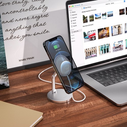 Держатель HOCO Daring magnetic wireless charging desktop stand PH39 (без MagSafe)