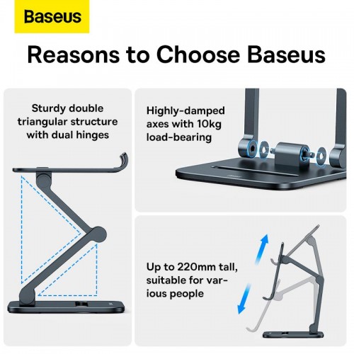 Тримач Baseus Desktop Biaxial Foldable Metal Stand (for Tablets 13") (LUSZ000113) grey