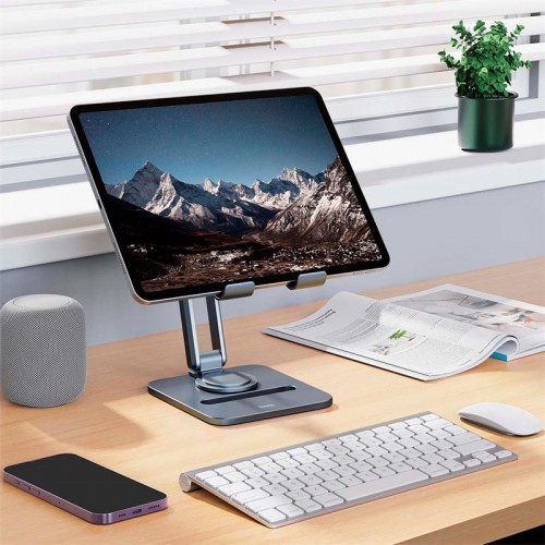 Тримач Baseus Desktop Biaxial Foldable Metal Stand (for Tablets) (B10431801811-00) grey