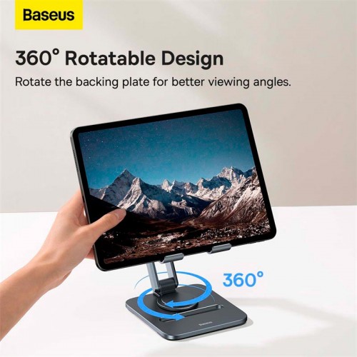 Тримач Baseus Desktop Biaxial Foldable Metal Stand (for Tablets) (B10431801811-00) grey