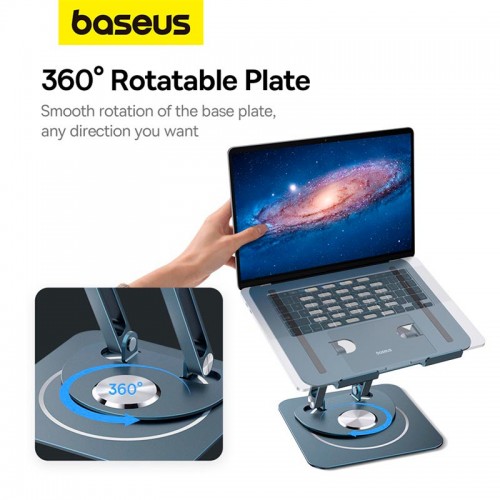 Підставка для ноутбука Baseus UltraStable Pro Series Rotatable and Foldable Laptop Stand (3hinge) Space gray