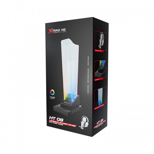 Тримач для навушників XTRIKE ME Headset stand HT-09 |4USBx2.0| black