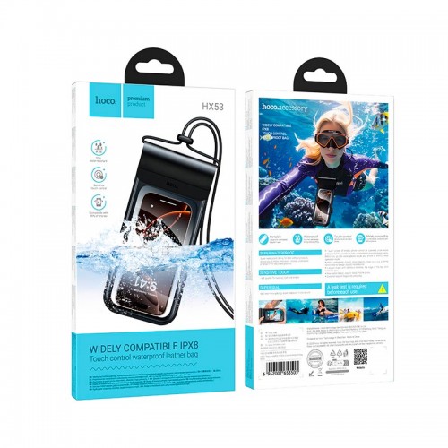 Чохол для телефону HOCO Treasure leather mobile phone waterproof bag HX53 |IPX68, 7.2"| black