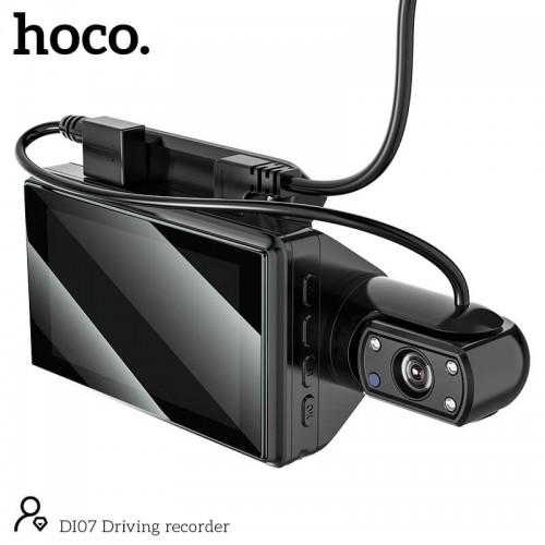 Відеореєстратор HOCO Dual Cameras Driving Recorder Di07 |HD, 2 Camera| black