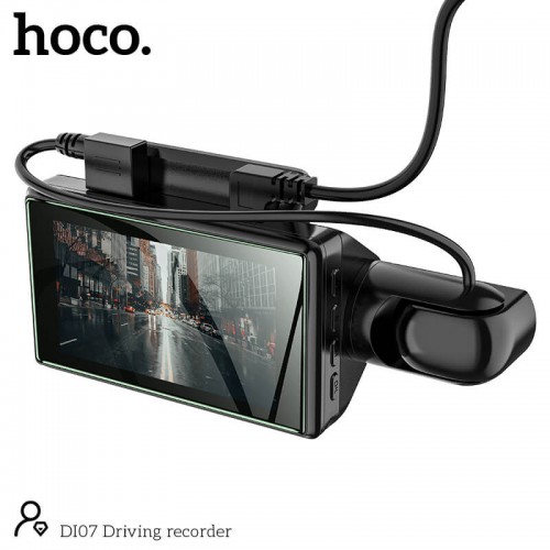 Відеореєстратор HOCO Dual Cameras Driving Recorder Di07 |HD, 2 Camera| black