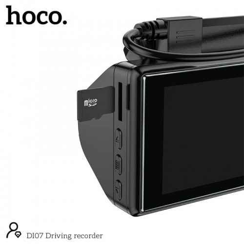Відеореєстратор HOCO Dual Cameras Driving Recorder Di07 |HD, 2 Camera| black