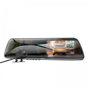 Відеореєстратор HOCO 4.5-inch rearview mirror driving recorder (dual-channel) DV4 |1080p, 30fps| black