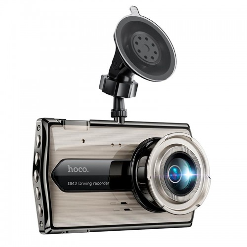 Відеореєстратор HOCO DI42 Driving recorder with rear camera |720p front/480p rear| metal-grey