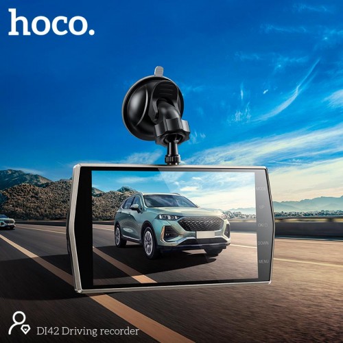 Відеореєстратор HOCO DI42 Driving recorder with rear camera |720p front/480p rear| metal-grey