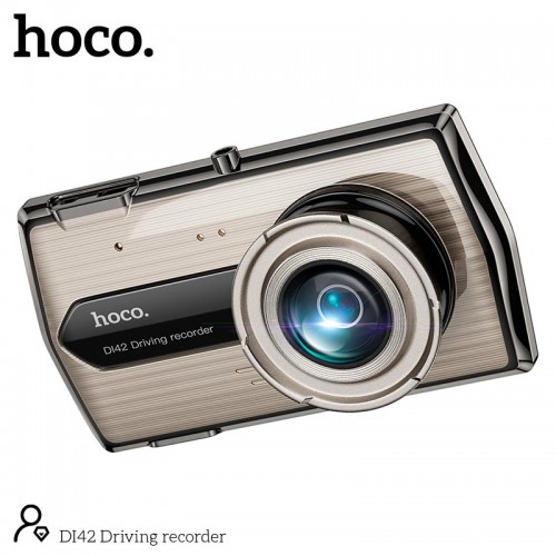 Відеореєстратор HOCO DI42 Driving recorder with rear camera |720p front/480p rear| metal-grey