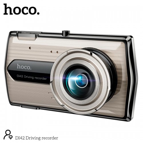 Відеореєстратор HOCO DI42 Driving recorder with rear camera |720p front/480p rear| metal-grey