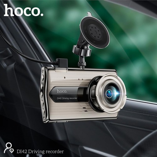 Відеореєстратор HOCO DI42 Driving recorder with rear camera |720p front/480p rear| metal-grey