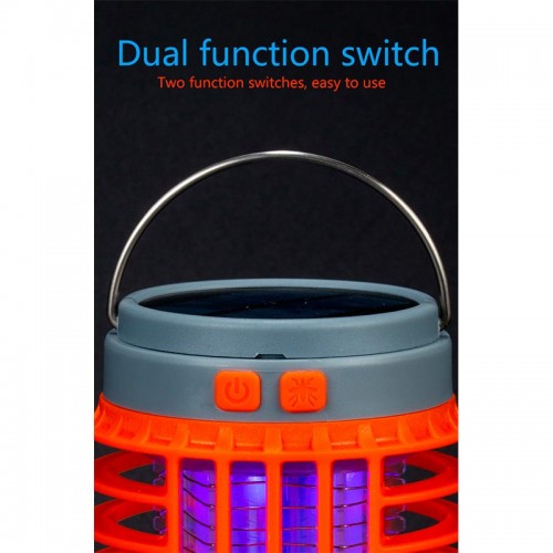 Кемпінгова лампа з сонячною панеллю 3в1 лампа + ліхтар + захист від комарів W890 |12-20h, ip55| orange