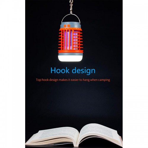 Кемпінгова лампа з сонячною панеллю 3в1 лампа + ліхтар + захист від комарів W890 |12-20h, ip55| orange