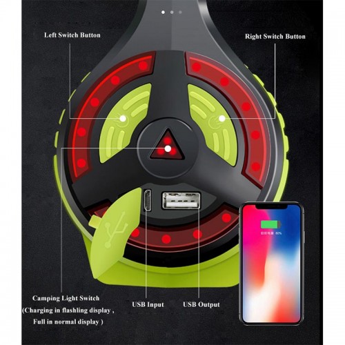 Ліхтар ручний багатофункціональний 881C black-green