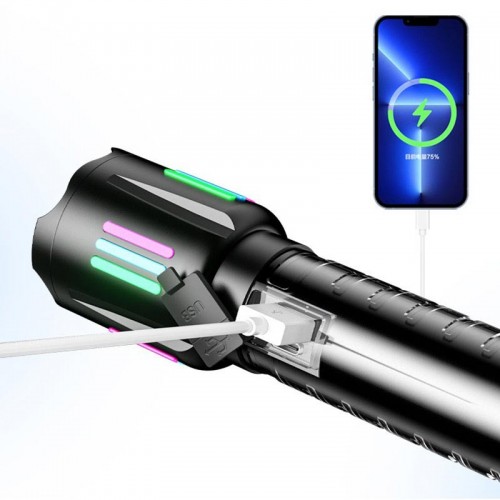 Ліхтар ручний багатофункціональний White Laser Lamp 5 режимів black