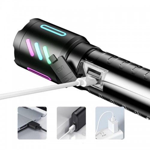 Ліхтар ручний багатофункціональний White Laser Lamp 5 режимів black