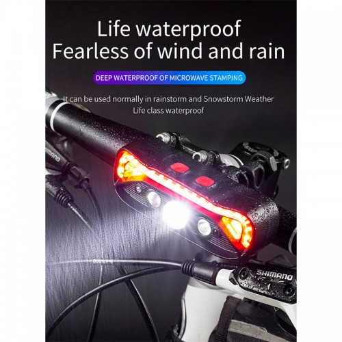 Фонарь 2в1 налобный+велофонарь c управлением жестами W669 |Type-C, 6h Max|