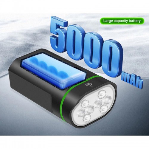 Велофонарь передній з функцією повер банку 8 режимів 8 * LED 2500LM 160° Floodlight L14 |5000mAh| black