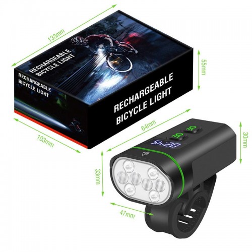 Велофонарь передній з функцією повер банку 8 режимів 8 * LED 2500LM 160° Floodlight L14 |5000mAh| black