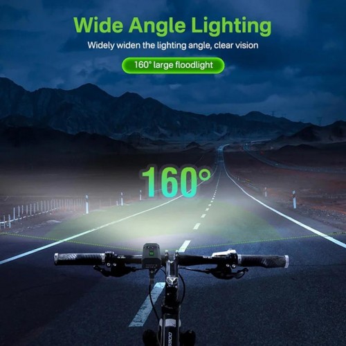 Велофонарь передній з функцією повер банку 8 режимів 8 * LED 2500LM 160° Floodlight L14 |5000mAh| black