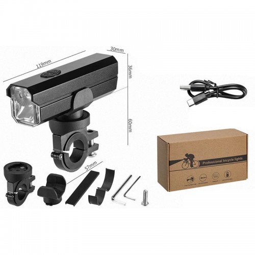 Велофонарь передній 6 режимів Spotlight + Floodlight XA327 black