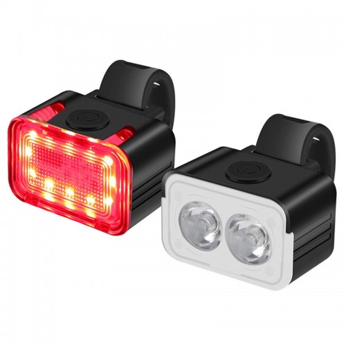 Набір велофонариків передній + задній 5 режимів 800lmn L12 |Type-C, ipx6| black