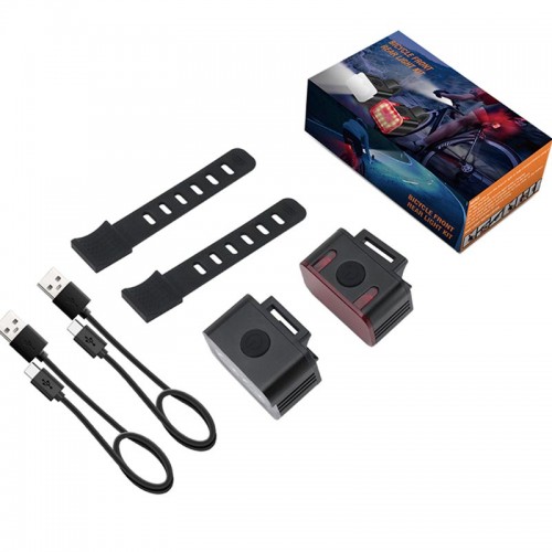 Набір велофонариків передній + задній 5 режимів 800lmn L12 |Type-C, ipx6| black