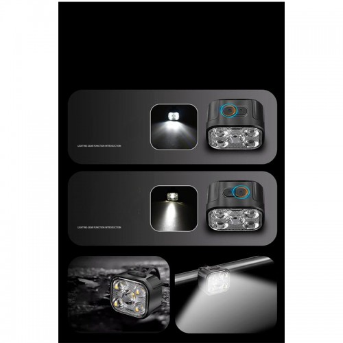Велофонарь передній 6 режимів 325 |Type-C, 3-9h| black