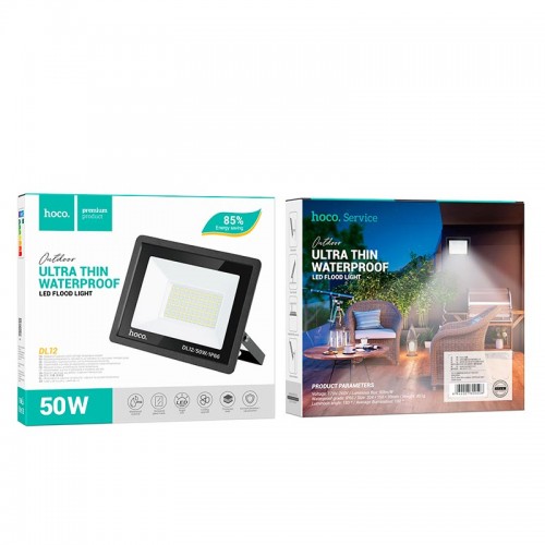 Лампа HOCO DL12 Ultra thin outdoor LED flood light |50W, IP66| black