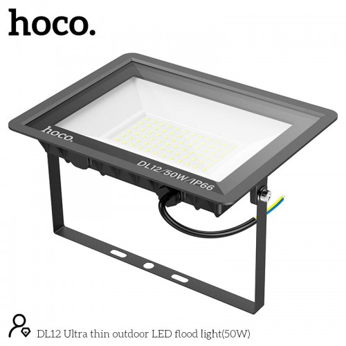 Лампа HOCO DL12 Ultra thin outdoor LED flood light |50W, IP66| black