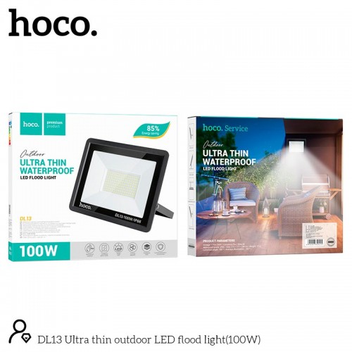 Лампа HOCO DL13 Ultra thin outdoor LED flood light |100W, IP66| black