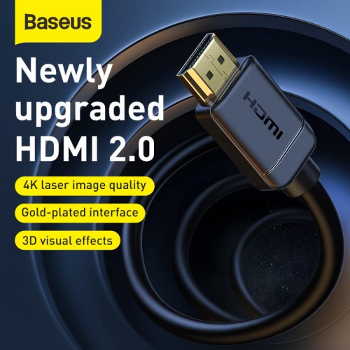 Кабель BASEUS high definition Series HDMI 4K To HDMI 4K Adapter Cable |5m, 4K, HDMI2.0| (CAKGQ-D01) black