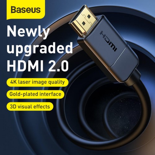 Кабель BASEUS high definition Series HDMI 4K To HDMI 4K Adapter Cable |8m, 4K, HDMI2.0| (CAKGQ-E01) black