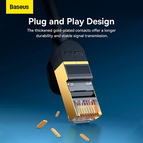 Кабель Baseus high Speed Seven types of RJ45 10Gigabit network cable (round cable) |20m| black